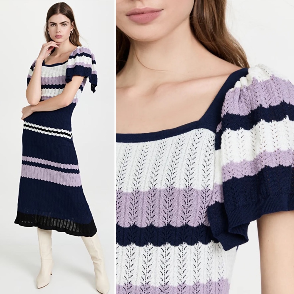 NWT Adam Lippes stripe-pattern knitted dress
